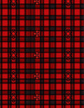 Red Black Tartan Ornate Medallion Rug