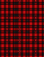 Red Black Tartan Ornate Medallion Rug