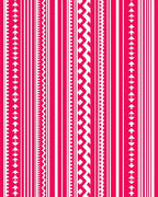 Vibrant Pink White Vertical Stripe Collection Rug