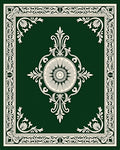 Emerald Green Classic Floral Medallion Rug