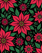 Vibrant Red Floral Medallion Garden Rug