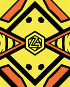 Bold Yellow Orange Black Geometric Hexagon Rug
