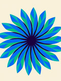 Blue Green Petal Radial Rug