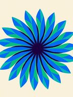 Blue Green Petal Radial Rug