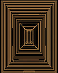 Modern Geometric Gold Tunnel Rug