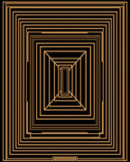 Modern Geometric Gold Tunnel Rug