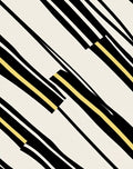 Striking Gold Black Striped Abstraction Rug