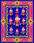 Bold Nutcracker Navy Pink Yellow Frame Rug