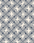 Indigo And Cream Diamond Scroll Rug