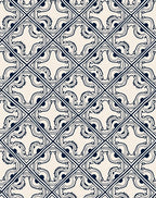 Indigo And Cream Diamond Scroll Rug