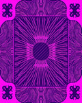 Bright Violet Sunburst Radial Rug