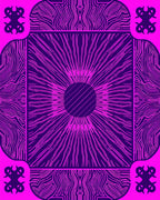 Bright Violet Sunburst Radial Rug