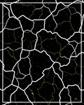 Black Gold Cracked Galaxy Rug