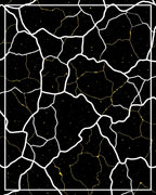 Black Gold Cracked Galaxy Rug