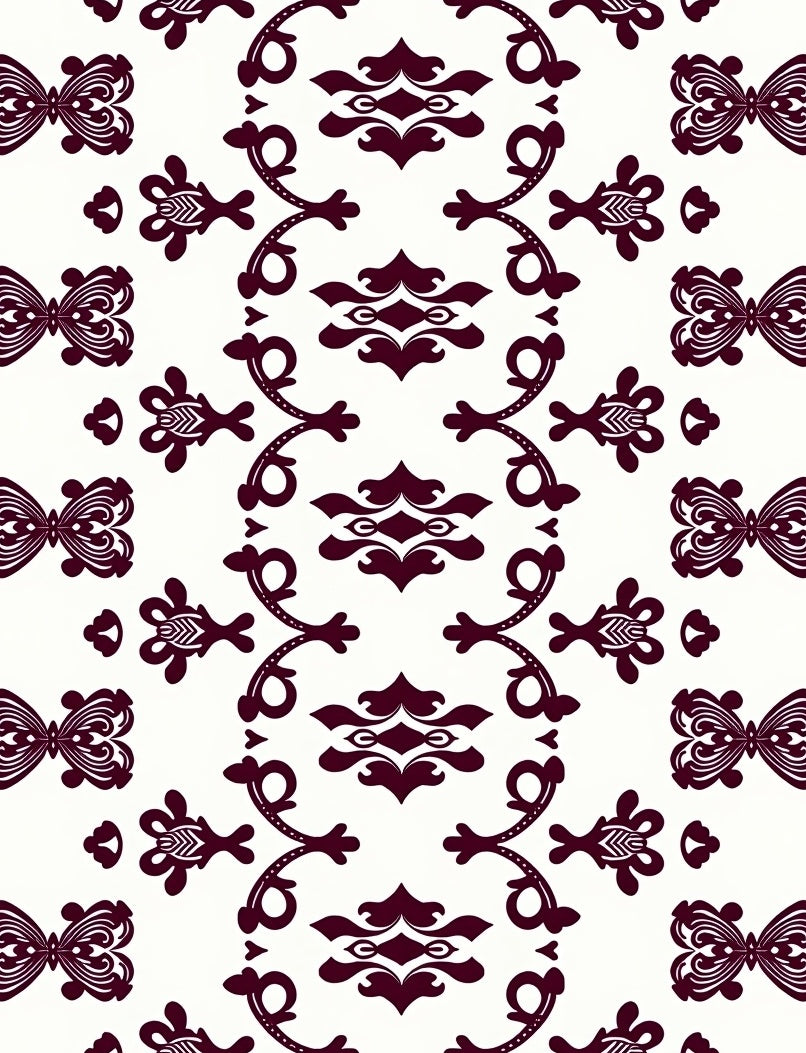 Deep Plum Victorian Scrollwork Medallion Rug