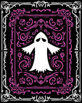 White Spooky Ghost Pink Oval Rug