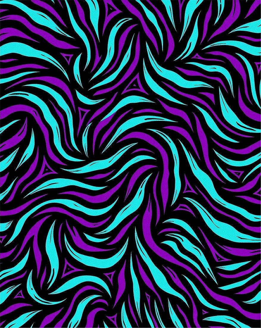 Vibrant Purple Turquoise Swirl Rug