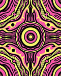 Psychedelic Pink Yellow Striped Eye Rug