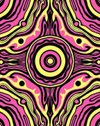 Psychedelic Pink Yellow Striped Eye Rug