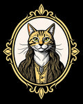 Victorian Feline Portrait Golden Frame Rug
