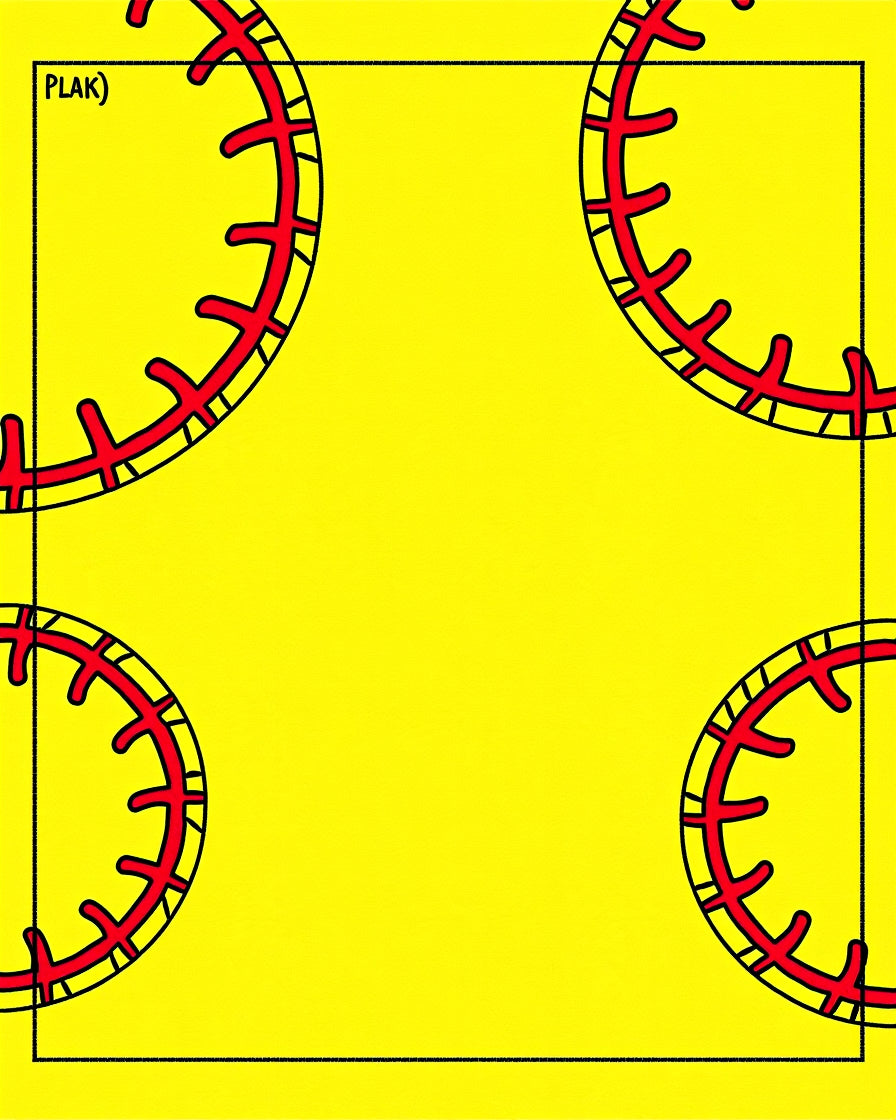 Vibrant Yellow Red Ball Circles Rug