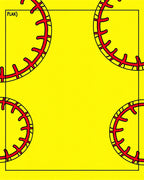 Vibrant Yellow Red Ball Circles Rug
