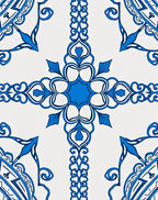 Royal Blue Intricate Filigree Mandala Rug