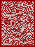 Crimson White Swirl Organic Lines Rug
