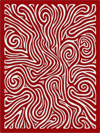 Crimson White Swirl Organic Lines Rug