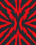 Bold Red Jagged Radiating Lines Rug