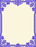 Lavender Floral Scrollwork Frame Rug