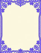 Lavender Floral Scrollwork Frame Rug