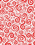 Bold Red Swirl Curlicue Abstraction Rug