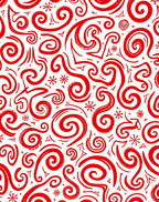 Bold Red Swirl Curlicue Abstraction Rug