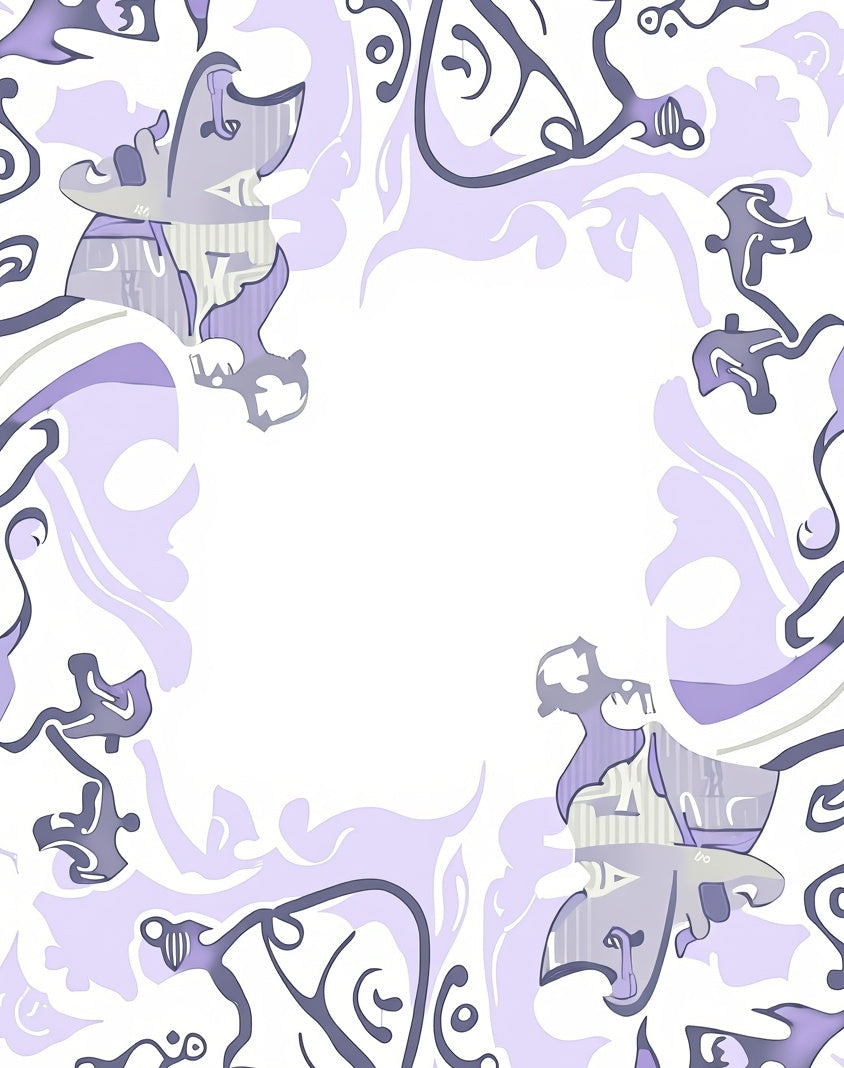 Whimsical Lavender Abstract Swirl Rug