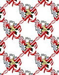 Whimsical Red Yellow Ribbon Swirl Rug