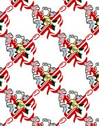 Whimsical Red Yellow Ribbon Swirl Rug