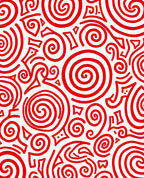 Dynamic Red Swirl Spiral Flow Rug