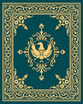 Gold Eagle Teal Ornate Floral Border Rug