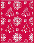 Red White Snowflake Christmas Tree Rug
