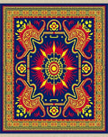 Bold Red Yellow Elephant Medallion Rug