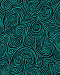 Cyan Swirls and Triangles Abstract Art Rug