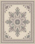 Elaborate Beige Floral Medallion Border Rug