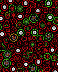 Whimsical Red Green Abstract Shapes Rug