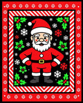 Jolly Santa Claus with Holly Snowflakes Rug