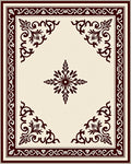 Rich Crimson Ornate Scrollwork Medallion Rug