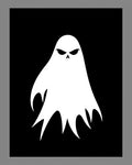 Spooky White Ghost Black Background Rug