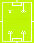 Bright Green Abstract Court Rug
