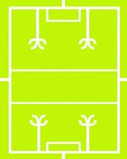 Bright Green Abstract Court Rug