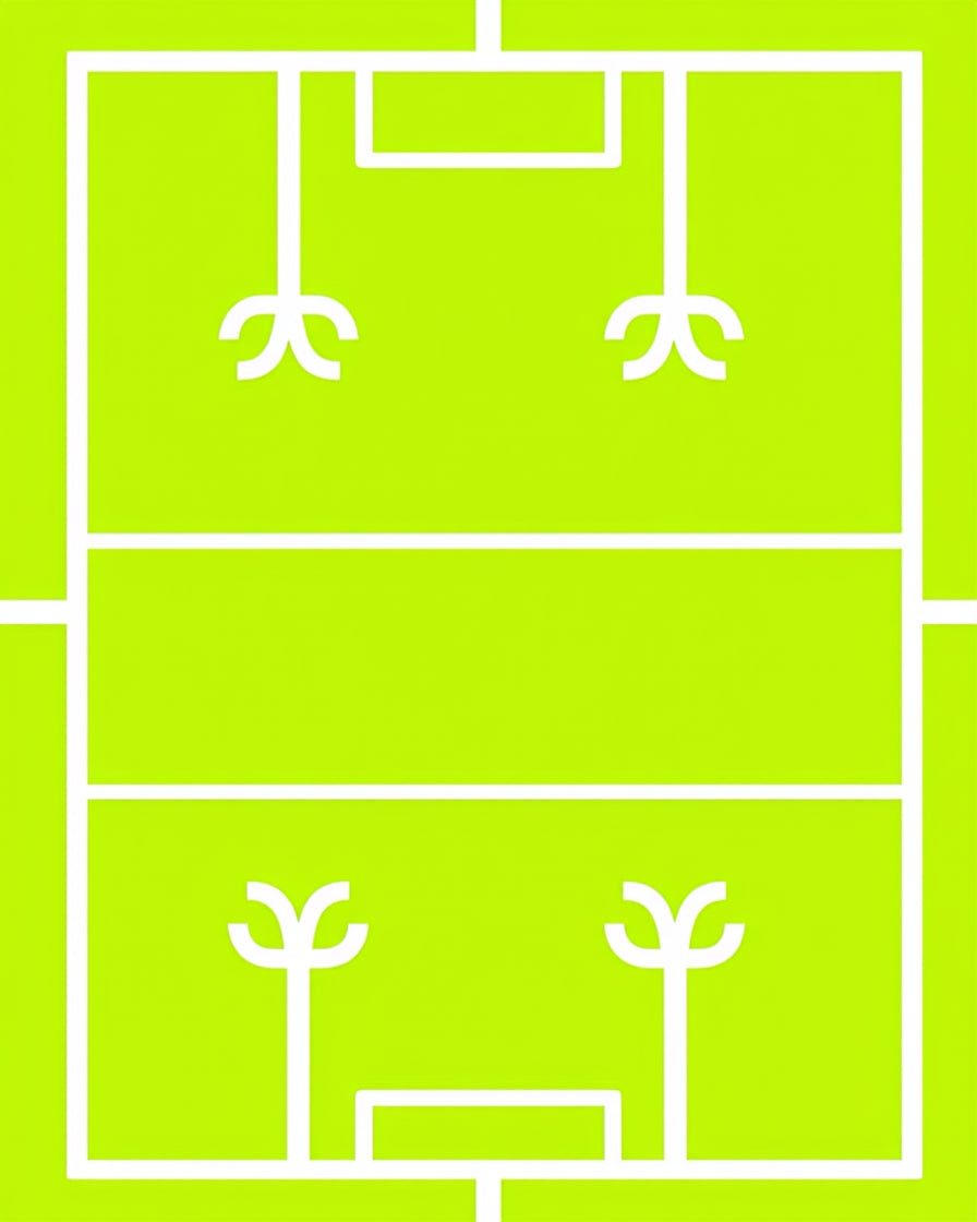 Bright Green Abstract Court Rug